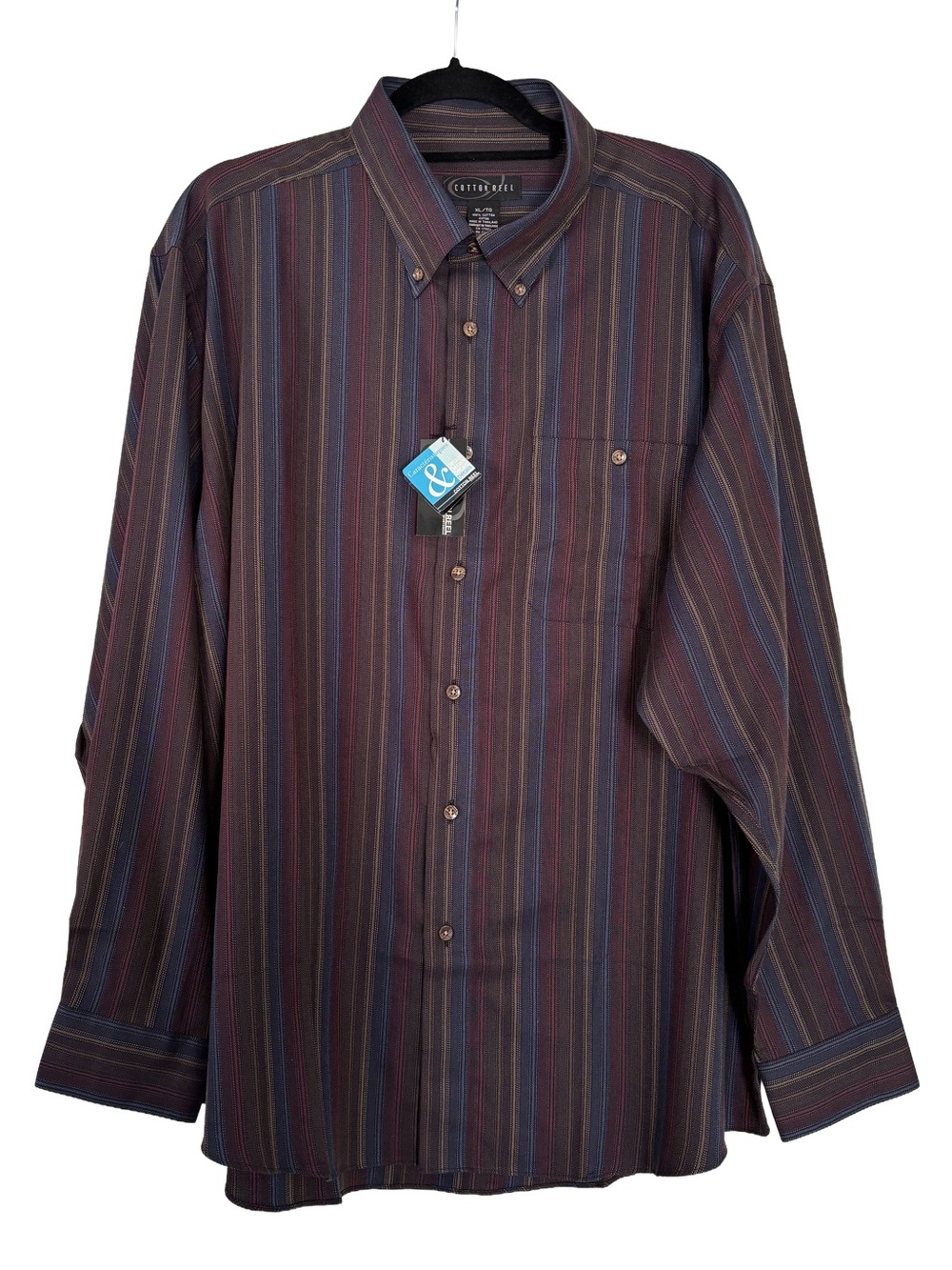 Vintage Cotton Reel Multi-Tone Striped Button Down Shirt XL